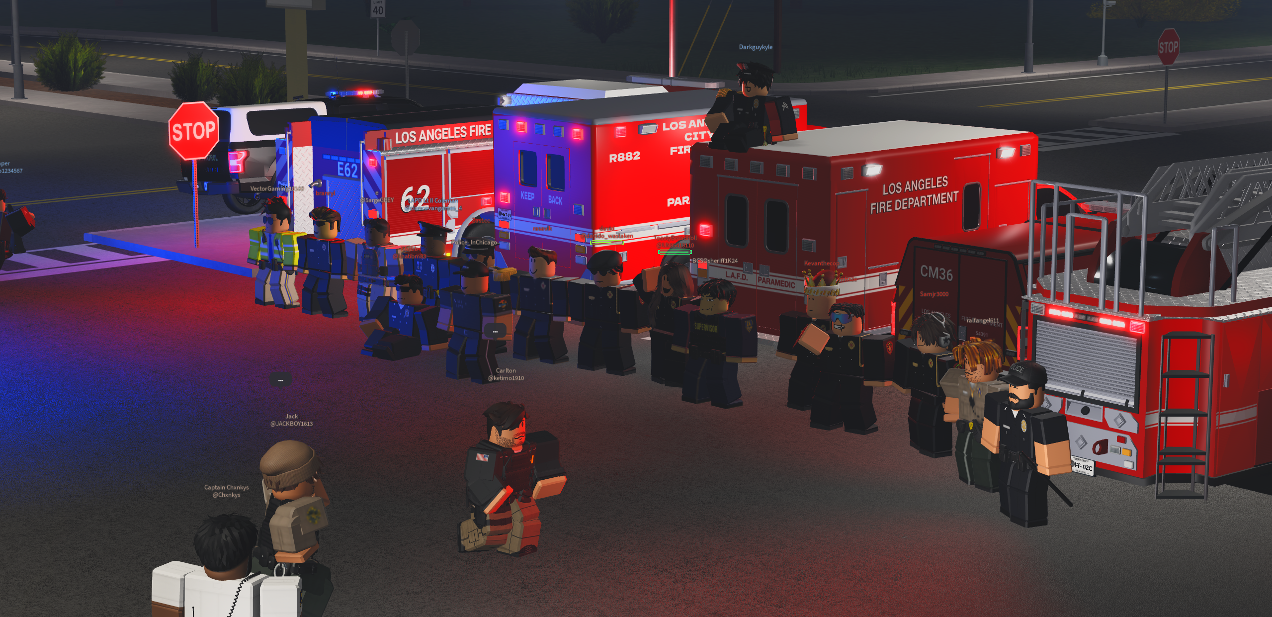 Firefighters in action